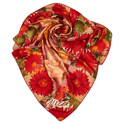 foulard gucci fleurs|Écharpes Femme Luxe .